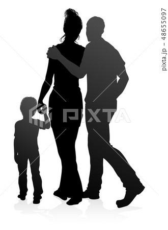 Family Detailed Silhouetteのイラスト素材