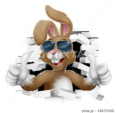 Cool Easter Bunny Shades Thumbs Up Breaking Wallのイラスト素材