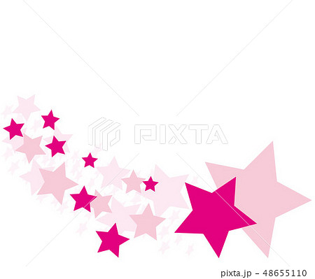 ピンク色の星のフレーム素材のイラスト素材