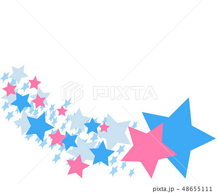 ピンクと水色の星フレーム素材のイラスト素材