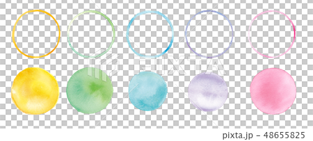 Graphic material of water coloring round 48655825