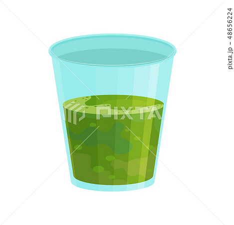 Glass of smoothie with spirulina seaweed. Fresh green beverage. Tasty organic drink. Healthy 48656224