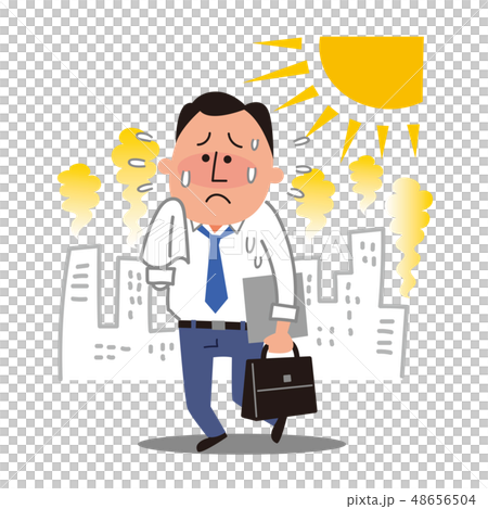一個商人在一個炎熱的夏天 48656504