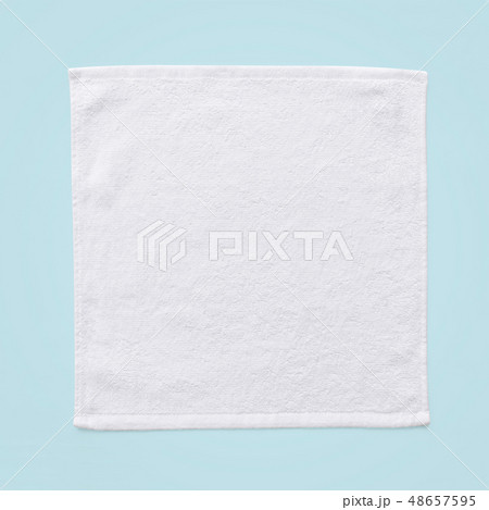 White cotton towel mock up template square size  48657595