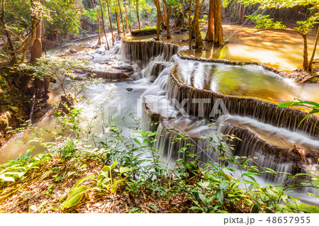 Huai Mae Khamin Waterfall in the morning light    48657955