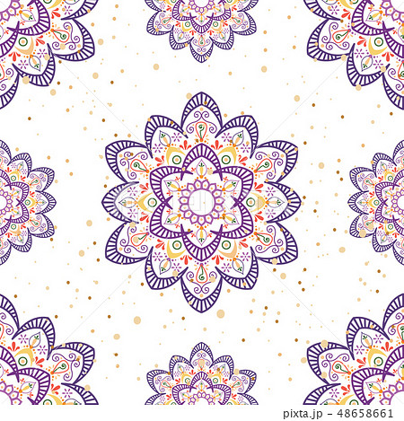 Seamless decorative ornament in form of mandala Seamless decorative ornament in form of mandala 48658661