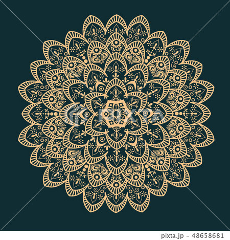 Mandala isolated design element, geometric pattern 48658681
