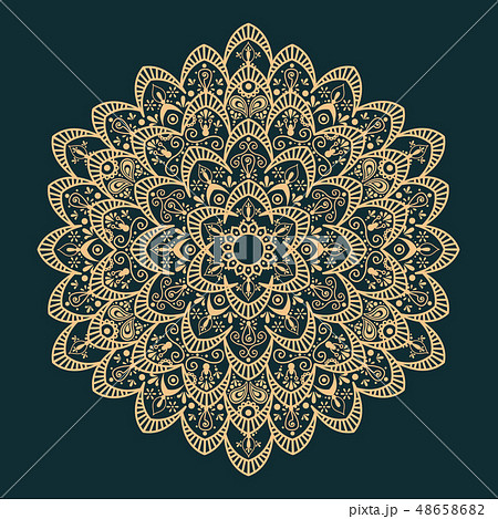 Mandala isolated design element, geometric pattern 48658682