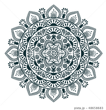 Mandala isolated design element, geometric pattern 48658683