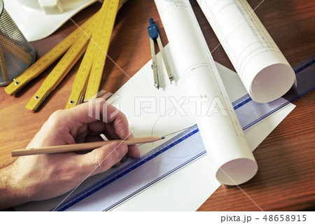 Construction plans and tools 48658915