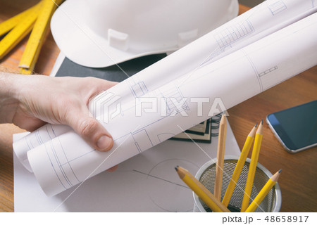 Construction plans and tools 48658917