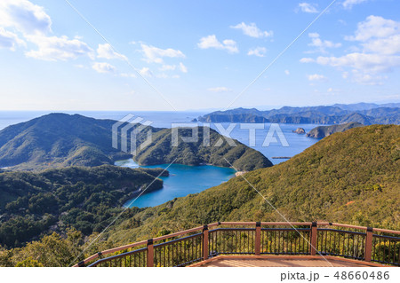 ハートの入り江が見える見江島展望台　三重県南伊勢町 48660486