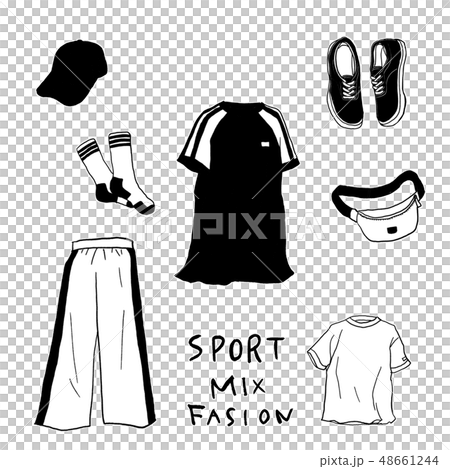 Sporty Mix Fashion Item Black and White Sporty Mix Fashion Item Black and White 48661244