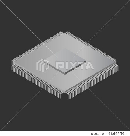 Isometric CPU micro chip. Color vector imageのイラスト素材 [48662594] - PIXTA