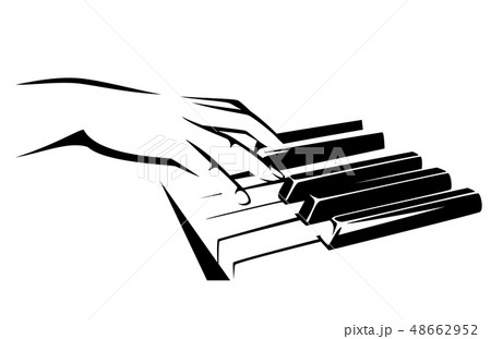 musician hand playing piano black vector design musician hand playing piano black vector design 48662952