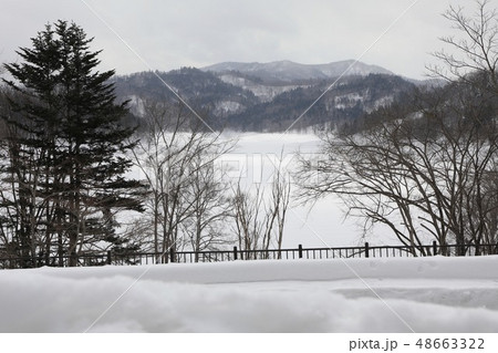雪の桂沢湖 48663322