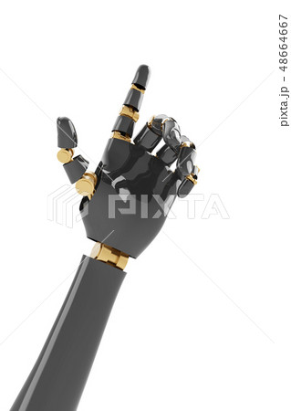 Robot hand pointing index finger 48664667