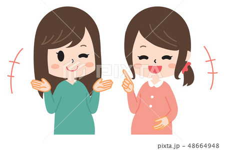 会話をする妊婦さん 会話をする妊婦さん 48664948