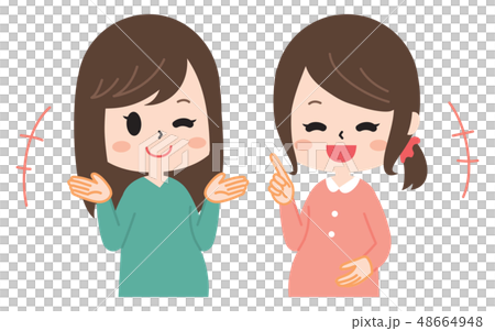 会話をする妊婦さん 会話をする妊婦さん 48664948