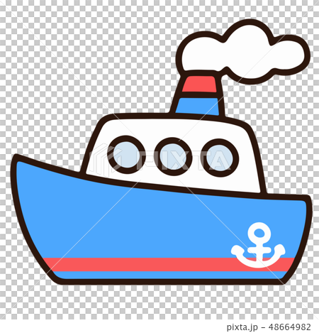 Illustration Of A Simple And Cute Blue Boat Stock Illustration