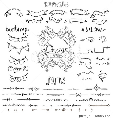 hand drawn design elements hand drawn design elements 48665472