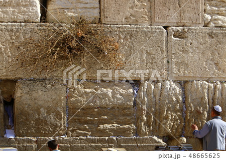 The Wailing Wall on the Temple Mount in the Old Ci 48665625