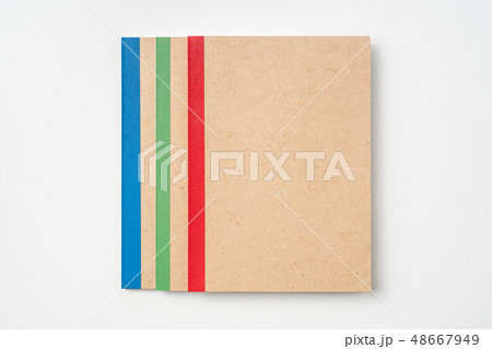 3 kraft notebook and pen on white background 3 kraft notebook and pen on white background 48667949