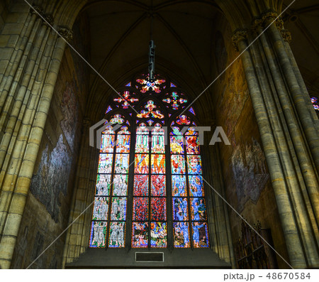 Colorful stained glass windows 48670584