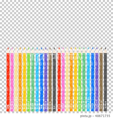 Colored pencil material with character Borderless Colored pencil material with character Borderless 48671735