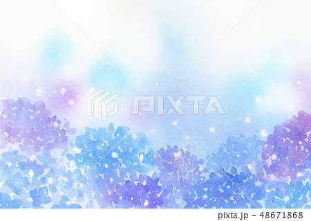 紫陽花 水彩画 背景のイラスト素材