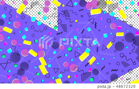 Pop art color background. Memphis pattern 48672320
