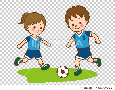 サッカーをする子供 48672553
