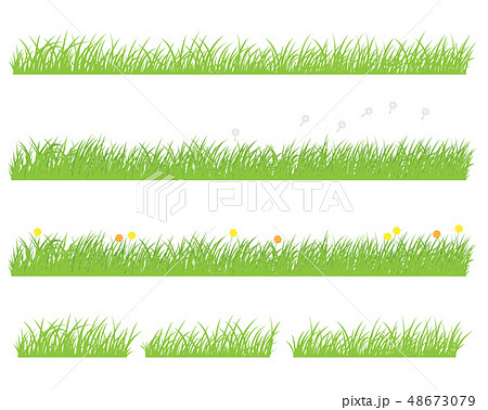 芝生 緑 花のイラスト素材