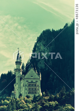 Vintage landscape with castle 48673136