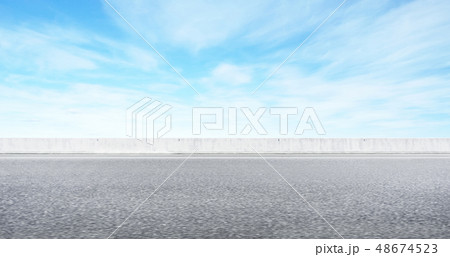 Empty asphalt road with blue sky for mockup 48674523