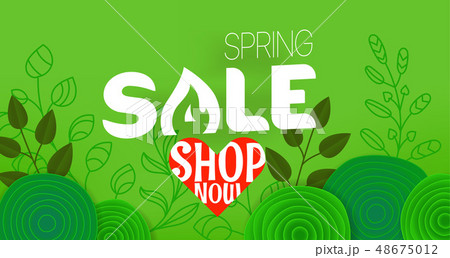 Spring sale offer. Shopping banner template  Spring sale offer. Shopping banner template  48675012