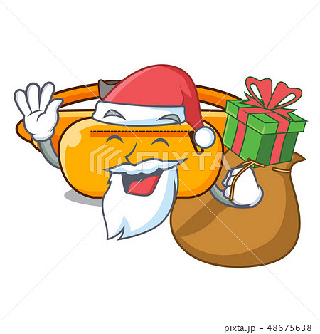 Santa with gift waist bag isolated in the cartoon 48675638