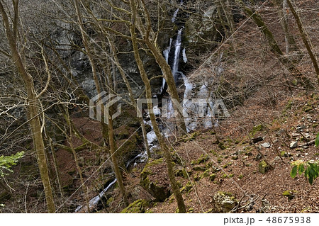 奥秩父大滝栃本の氷結する大除沢不動滝 奥秩父大滝栃本の氷結する大除沢不動滝 48675938