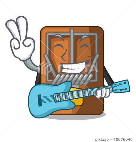 With guitar mousetrap isolated with in the cartoon With guitar mousetrap isolated with in the cartoon 48676040