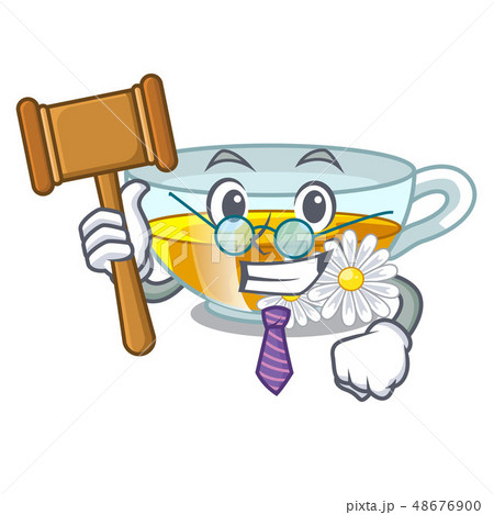 Judge chamomile tea isolated the with mascot 48676900