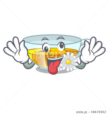 Crazy chamomile tea isolated the with mascot Crazy chamomile tea isolated the with mascot 48676902