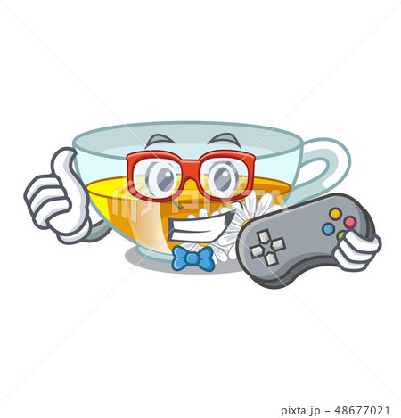 Gamer chamomile tea in the cartoon shape Gamer chamomile tea in the cartoon shape 48677021