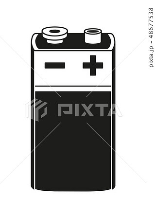 Black and white PP3 type battery Black and white PP3 type battery 48677538