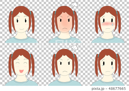 女の子：表情セット 48677665
