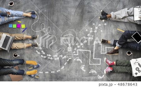 Teamwork of the staff, creative  48678643