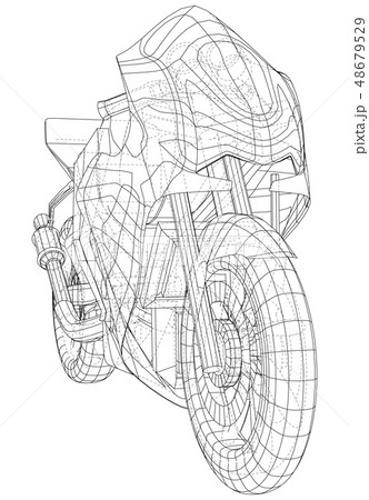 Blueprint sport bike. EPS10 format. Vector created of 3d 48679529