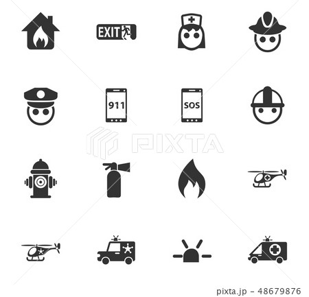 emergency icon set 48679876