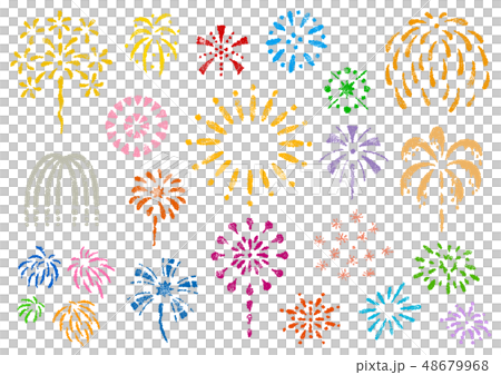 手繪煙花2枚郵票 48679968