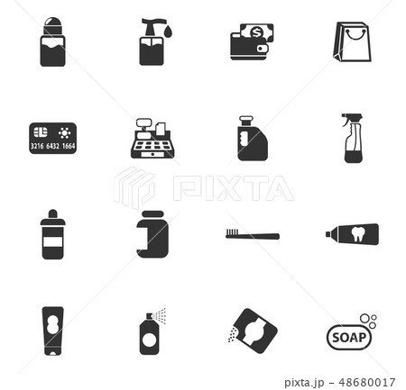 chemicals store icon set 48680017