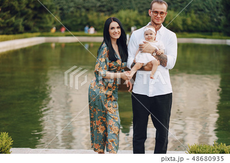 family in a town 48680935